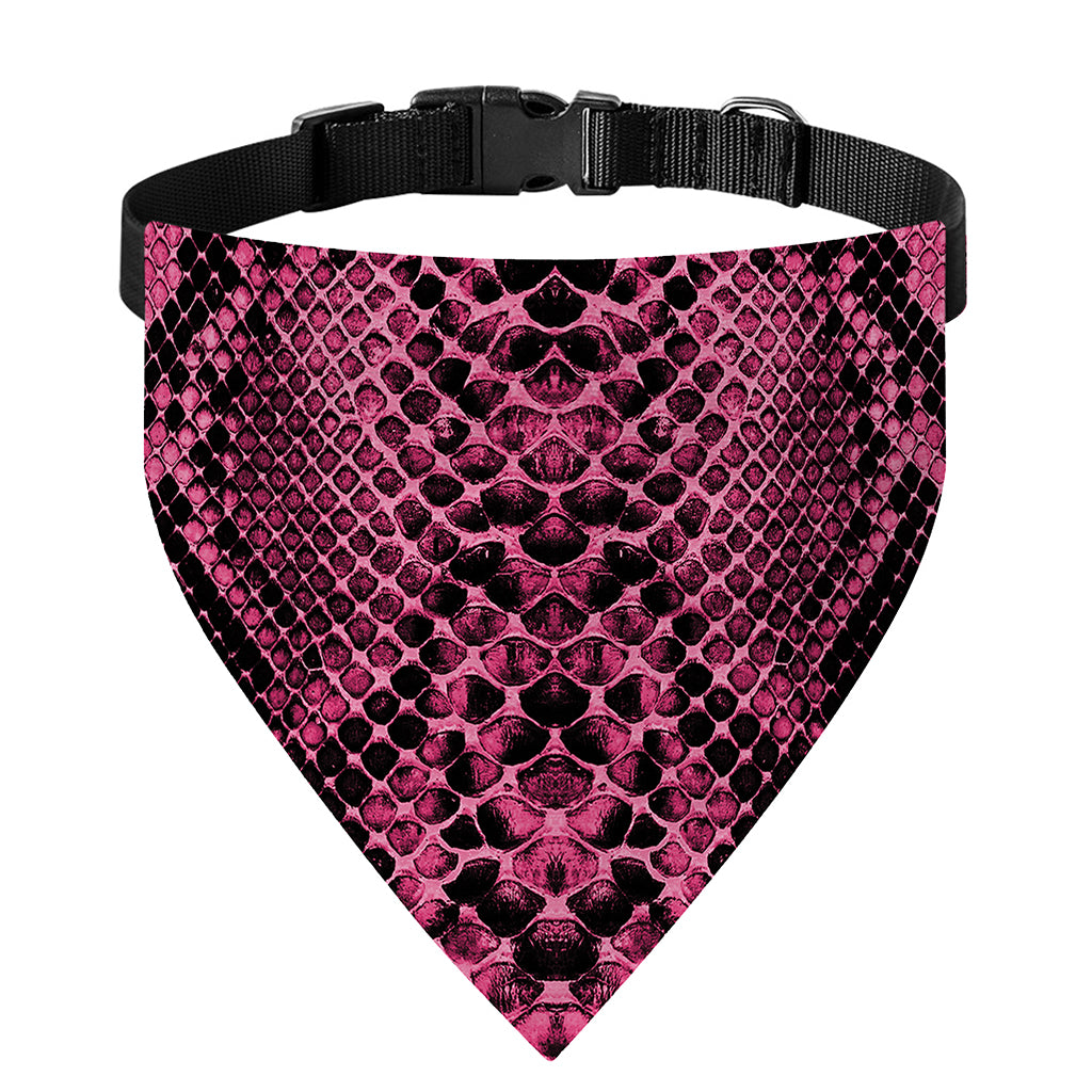 Pink And Black Snakeskin Print Over The Collar Dog Bandana