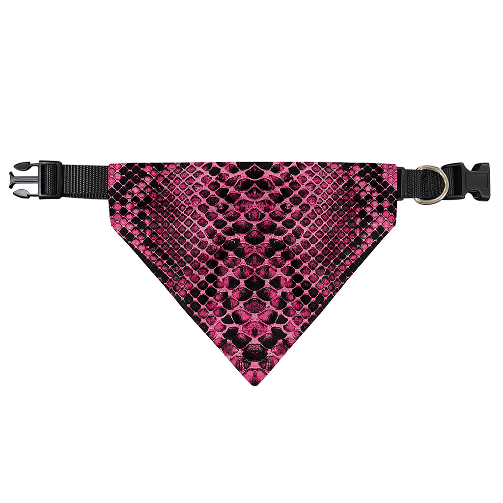 Pink And Black Snakeskin Print Over The Collar Dog Bandana
