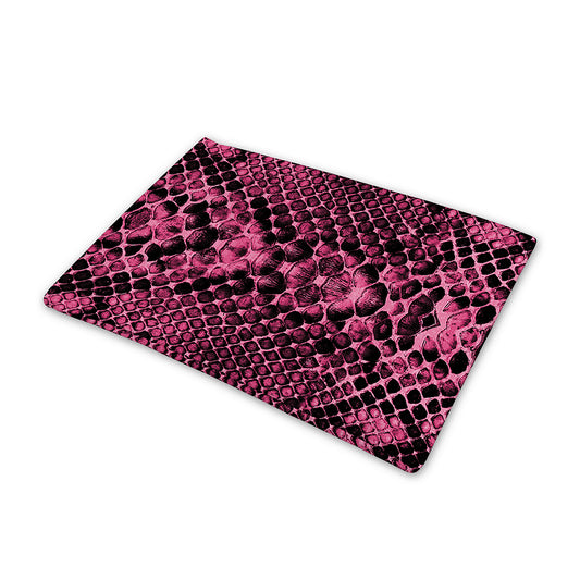 Pink And Black Snakeskin Print Pet Cooling Mat Cover