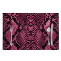 Pink And Black Snakeskin Print Placemat