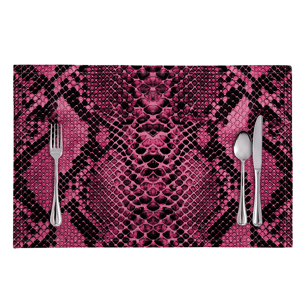Pink And Black Snakeskin Print Placemat