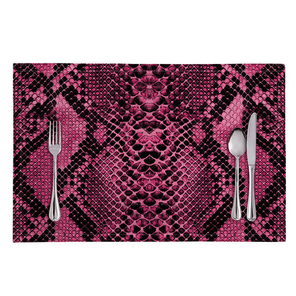 Pink And Black Snakeskin Print Placemat