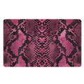 Pink And Black Snakeskin Print Polyester Doormat