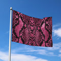 Pink And Black Snakeskin Print Polyester Flag