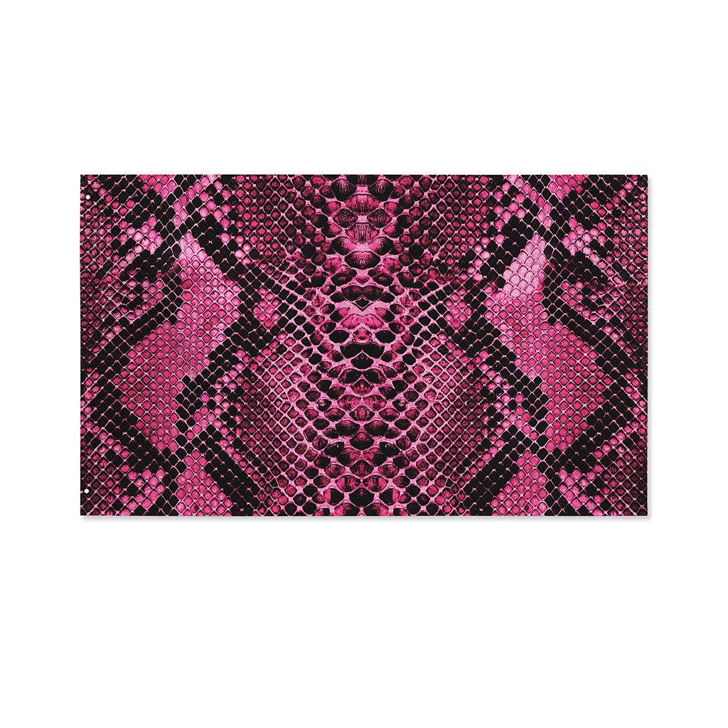 Pink And Black Snakeskin Print Polyester Flag