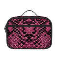 Pink And Black Snakeskin Print Portable Lunch Bag