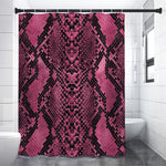 Pink And Black Snakeskin Print Premium Shower Curtain