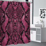 Pink And Black Snakeskin Print Premium Shower Curtain