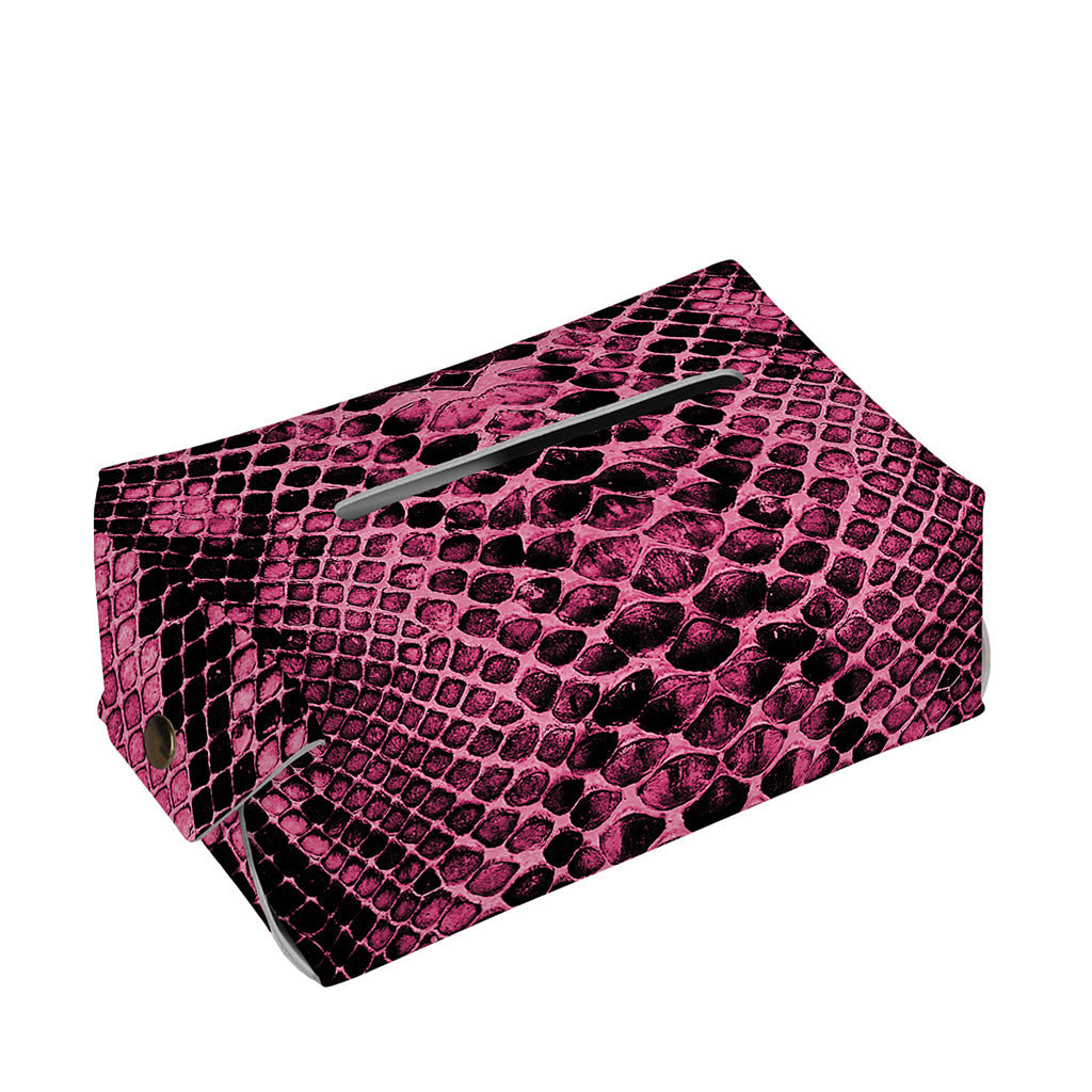 Pink And Black Snakeskin Print Rectangle Tissue Box Cover