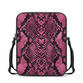 Pink And Black Snakeskin Print Rectangular Crossbody Bag