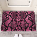 Pink And Black Snakeskin Print Rubber Doormat