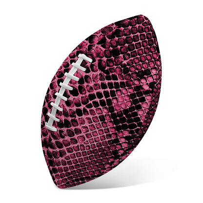 Pink And Black Snakeskin Print Rugby Ball