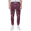 Pink And Black Snakeskin Print Joggers