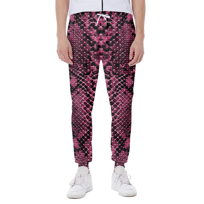 Pink And Black Snakeskin Print Scuba Joggers
