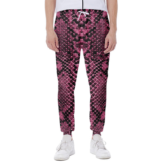 Pink And Black Snakeskin Print Scuba Joggers