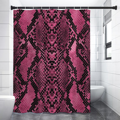 Pink And Black Snakeskin Print Shower Curtain