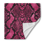 Pink And Black Snakeskin Print Silk Bandana