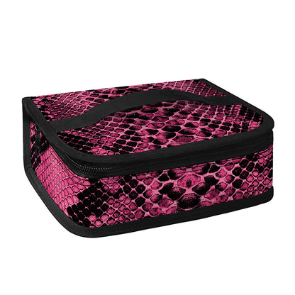 Pink And Black Snakeskin Print Small Lunch Bag