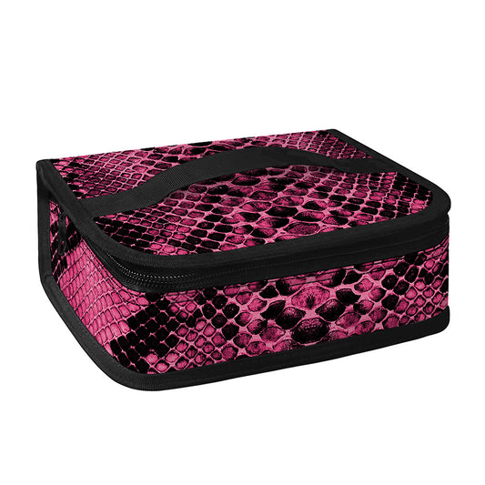 Pink And Black Snakeskin Print Small Lunch Bag