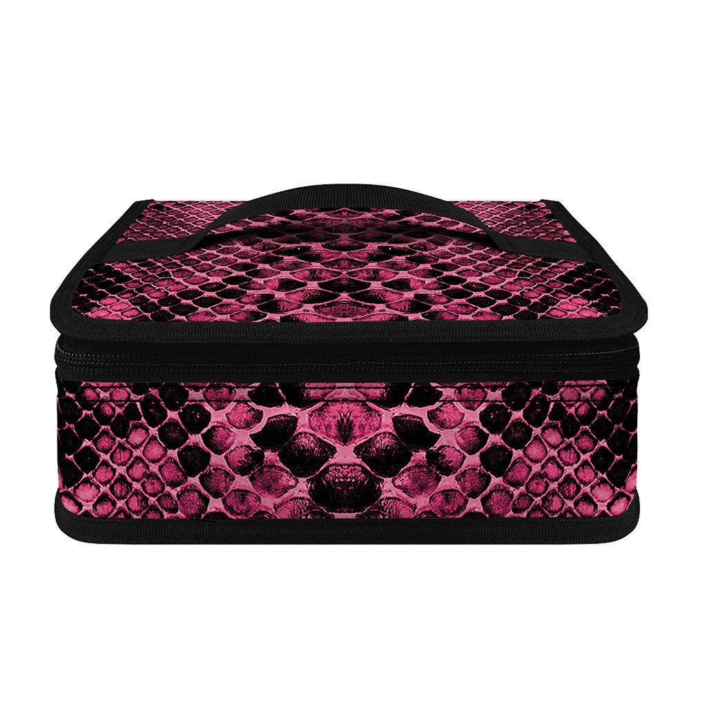 Pink And Black Snakeskin Print Small Lunch Bag