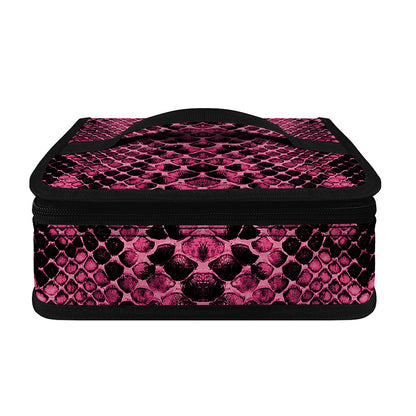 Pink And Black Snakeskin Print Small Lunch Bag