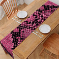 Pink And Black Snakeskin Print Table Runner