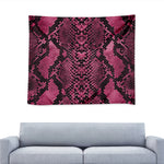 Pink And Black Snakeskin Print Tapestry