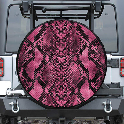 Pink And Black Snakeskin Print Tire Cover