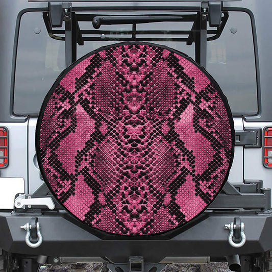 Pink And Black Snakeskin Print Tire Cover