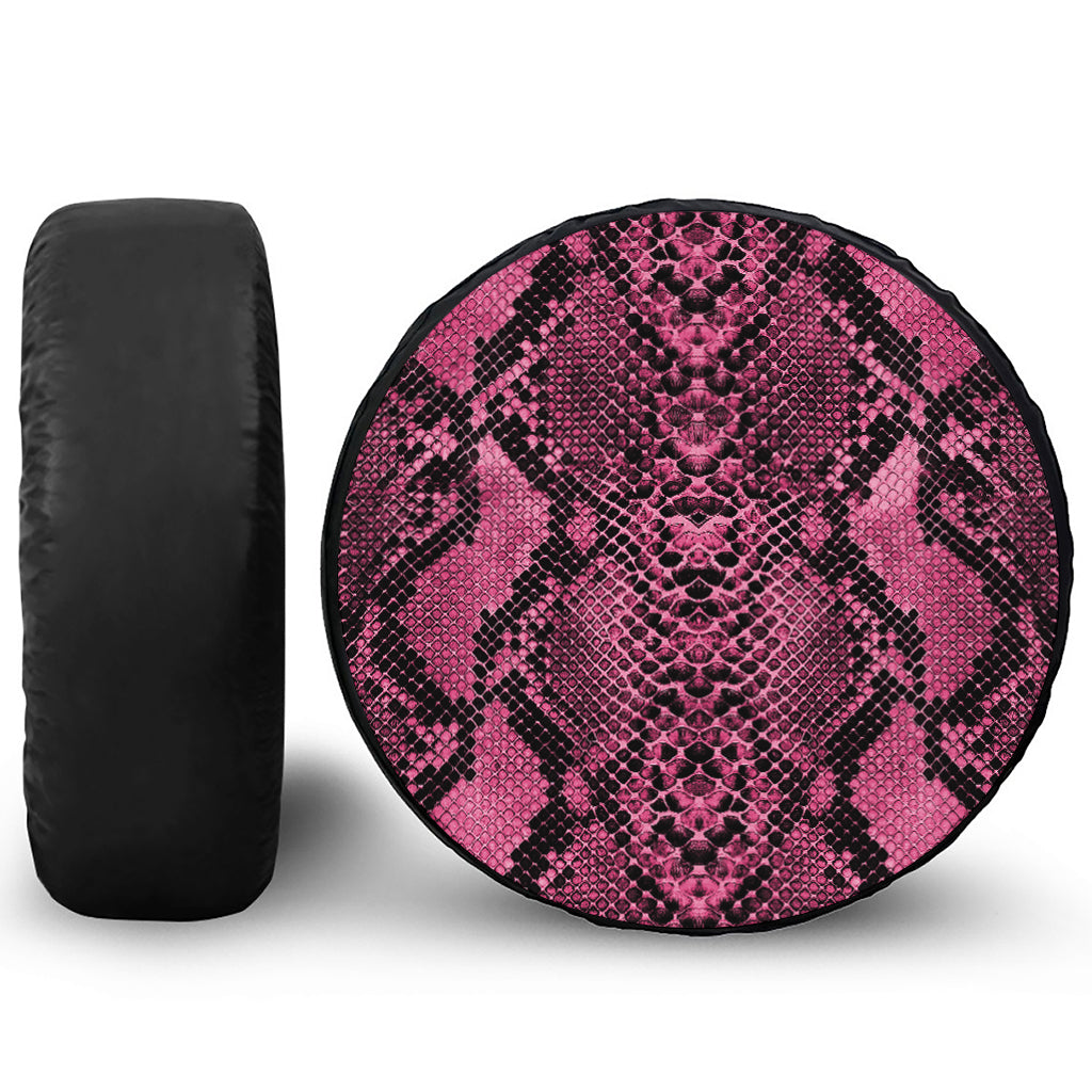 Pink And Black Snakeskin Print Tire Cover