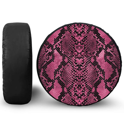 Pink And Black Snakeskin Print Tire Cover