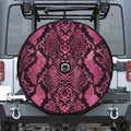 Pink And Black Snakeskin Print Tire Cover With Camera Hole