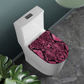 Pink And Black Snakeskin Print Toilet Lid Cover