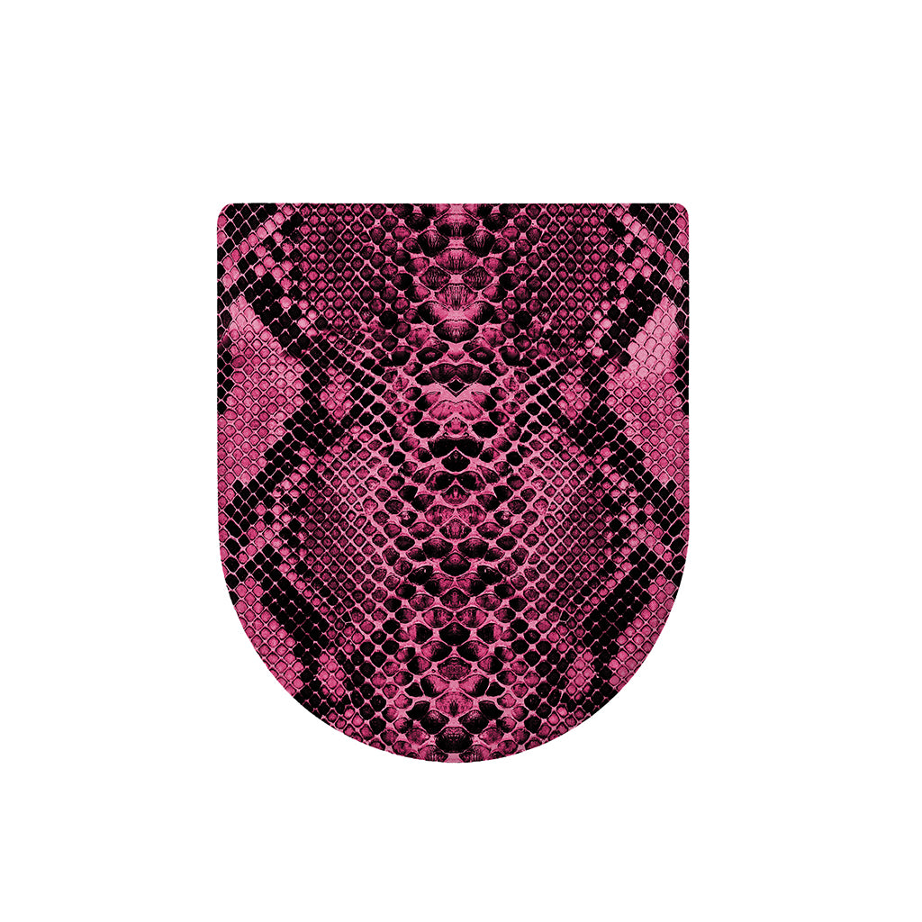 Pink And Black Snakeskin Print Toilet Lid Cover