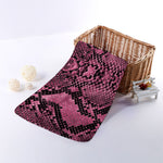 Pink And Black Snakeskin Print Towel