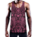 Pink And Black Snakeskin Print Men's Workout Tank Top
