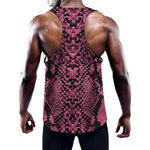 Pink And Black Snakeskin Print Training Tank Top