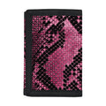 Pink And Black Snakeskin Print Trifold Wallet