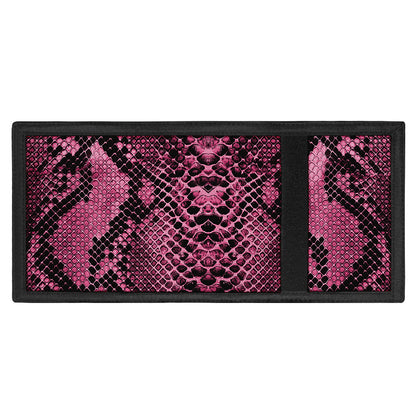 Pink And Black Snakeskin Print Trifold Wallet