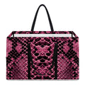 Pink And Black Snakeskin Print Utility Tote Bag