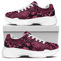 Pink And Black Snakeskin Print White Chunky Shoes