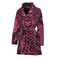 Pink And Black Snakeskin Print Women's Bathrobe