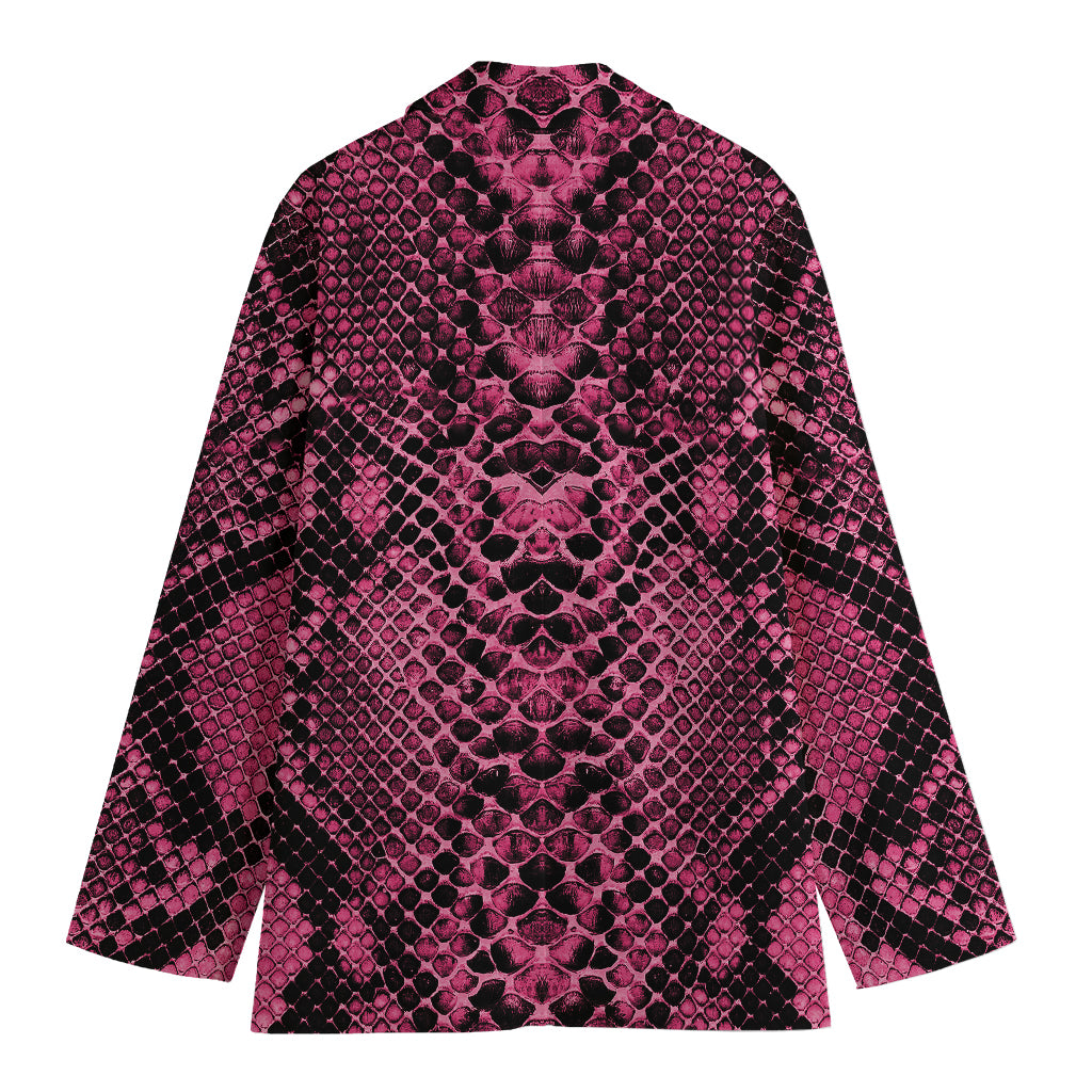 Pink And Black Snakeskin Print Women's Blazer