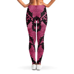 Pink And Black Snakeskin Print Women's Leggings