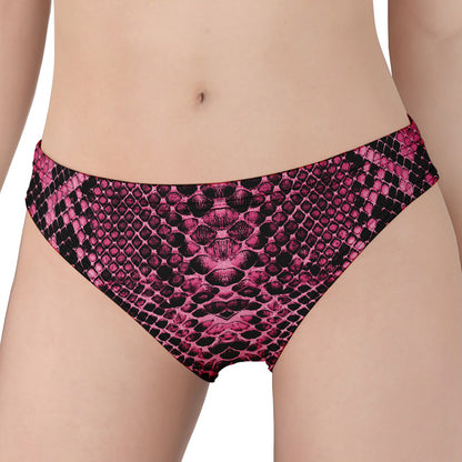 Pink And Black Snakeskin Print Women's Panties