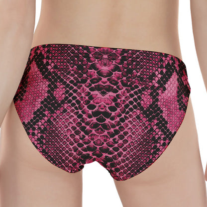 Pink And Black Snakeskin Print Women's Panties