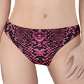 Pink And Black Snakeskin Print Women's Thong