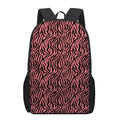 Pink And Black Tiger Stripe Print 17 Inch Backpack