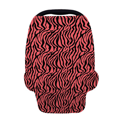 Pink And Black Tiger Stripe Print Baby Seat Cover