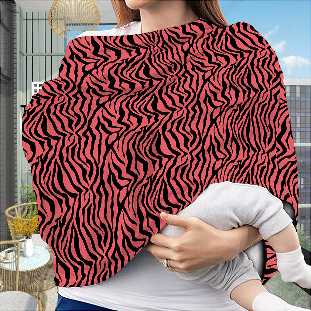 Pink And Black Tiger Stripe Print Baby Seat Cover